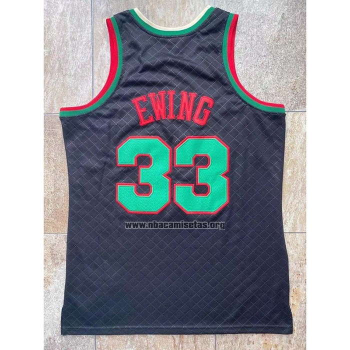 Camiseta New York Knicks Patrick Ewing NO 33 Mitchell & Ness 1991-92 Negro